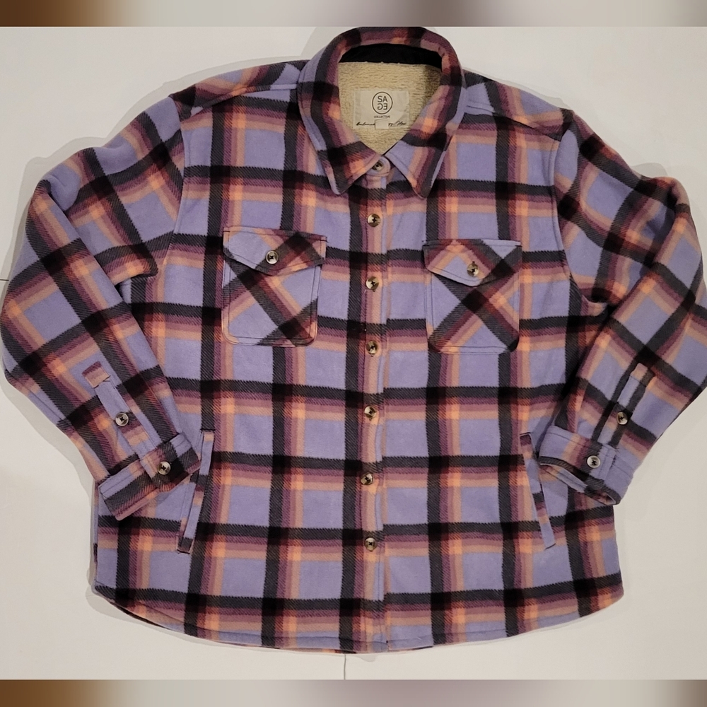 Sage plaid sherpa shacked xl